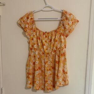 Floral Orange Women's Top